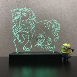 Luminária LED Unicórnio 3D