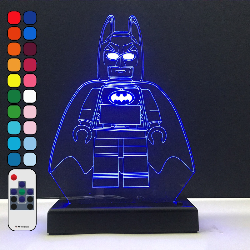Luminária Batman Lego Decorativa Abajur Led